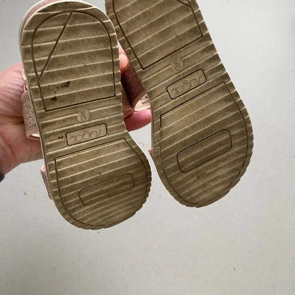 Sugar Girl's Glittery Open Toe Sandal, Size 9M